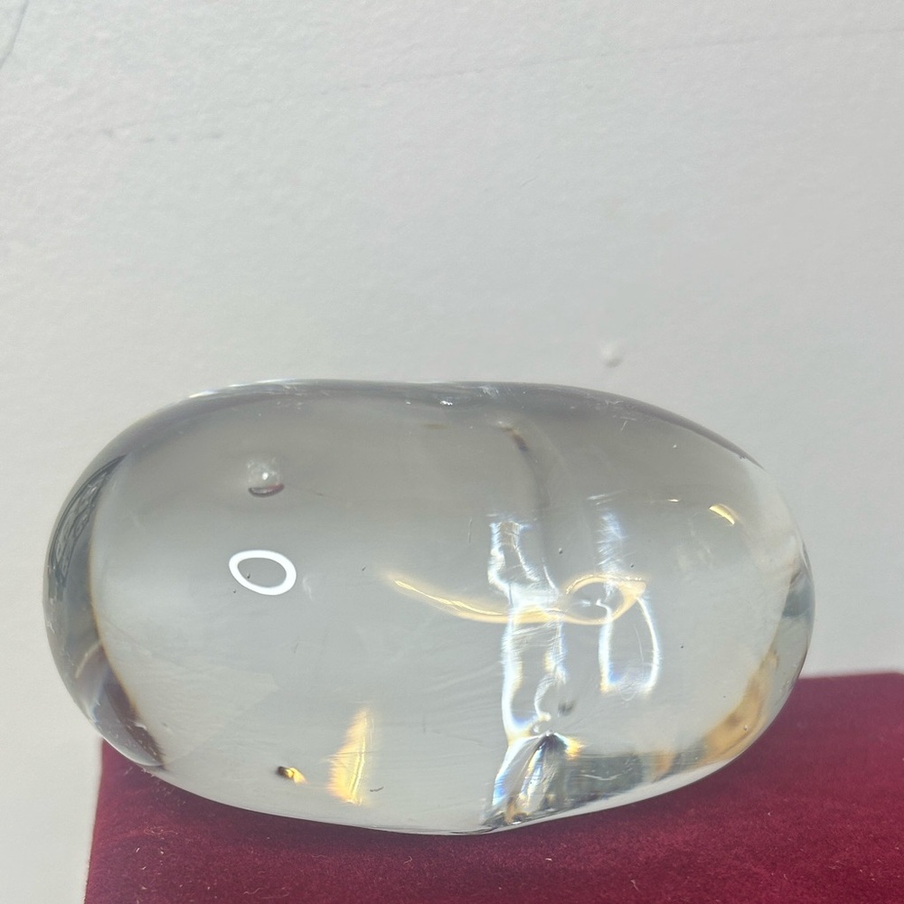 Galway 🥔 Vintage Clear Glass Potato Shaped Paperweight Collectible Office Art